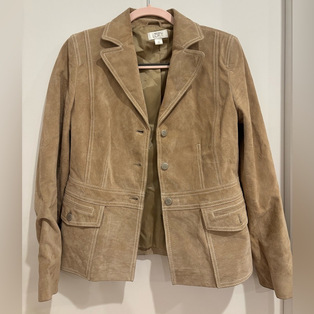 Ann Taylor Tan Suede Blazer Jacket